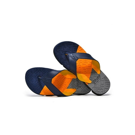 

Welliumy Mens Thong Sandals Beach Sandal Slip On Flip Flops Pool Casual Shoes House Cozy Summer Blue 7