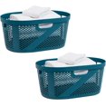 thumbnail image 1 of L Laundry Basket Clothes Hamper Wicker Design Plastic L x .W x .H Ivory, 1 of 8