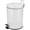Matte White, variant on Décor Living Ava Round Step Trash Can, 1.3 Gallon Pedal Waste Bin with Soft-Close Embossed Lid, Removable Inner Liner, Strong Pedal, Easy-Carry Handle, Metal Construction, Matte Black
