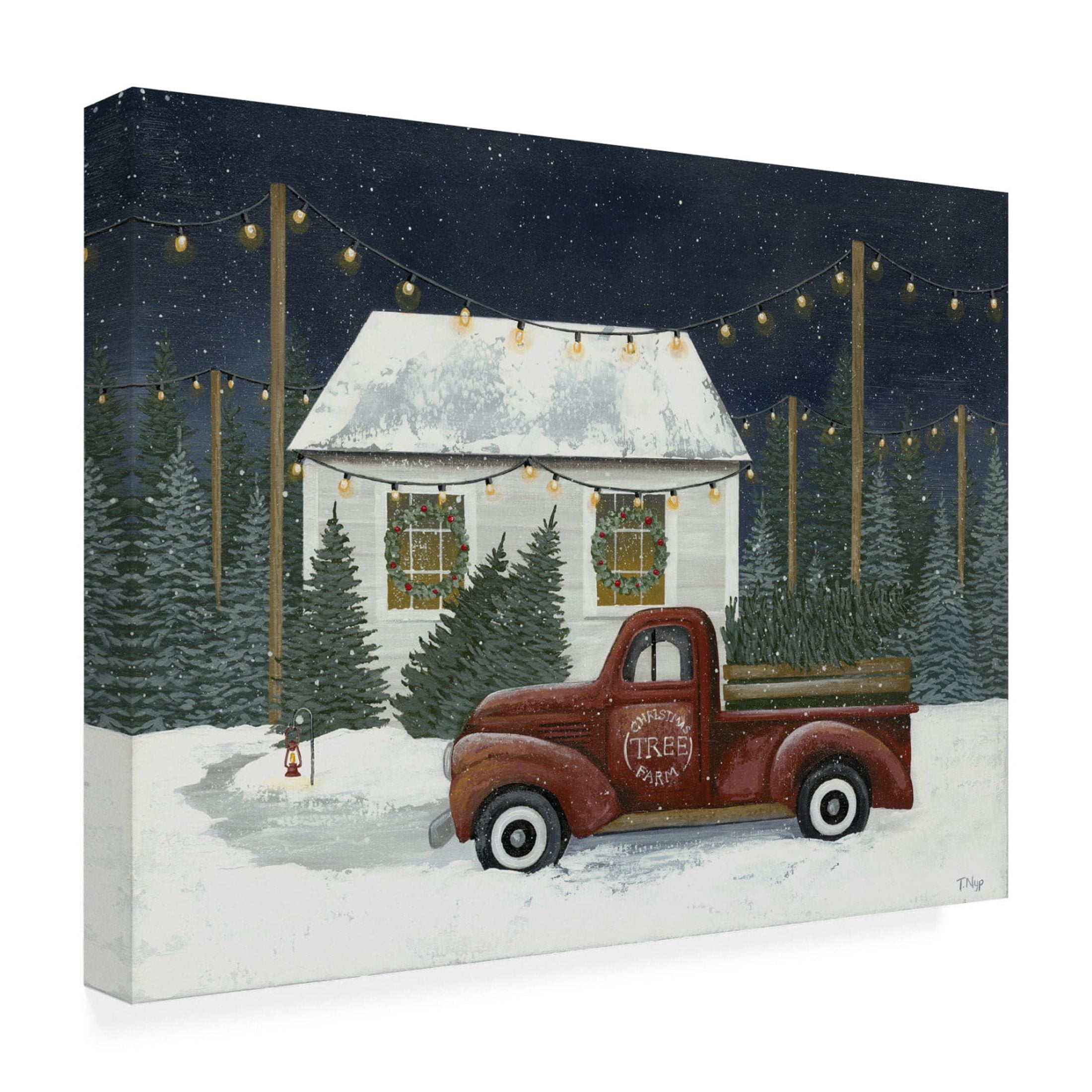 Canvas Wall Art - Tanya Nyp 'Christmas Tree Farm' Wall Art for Living Room, Bedroom, or Office Décor by Trademark Fine Art - 19 x 14 Inches