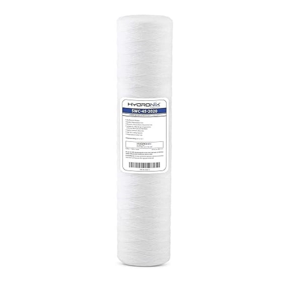 SWC-25-1005 String Wound Water Filter Cartridge | 10" x 2.5" | 5 Micron | Whole House Water Filter Replacement | Sediment Filter for Rust, Dirt, Sand | Polypropylene