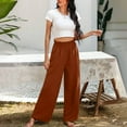 thumbnail image 6 of AILIYIL Women'S Elastic High Waisted Fashionable Wide Leg Pants With Slimming And Drapey Wide Leg Pants (Brown,M), 6 of 8