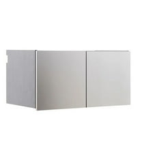 Osy Wall Mounted Garage Cabinet, 2 Wide Shelves, Double Door, Gray