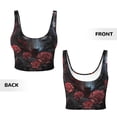 thumbnail image 5 of Fotbe Rose Full Moon Black Wolf Pattern Womens' Sports Bra Longline Wirefree Padded with Medium Support Sports Moisture-Wicking Workou Vest,Tank Top-XX-Large, 5 of 7