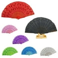 thumbnail image 2 of Elegant Silk Folding Handheld Fan for Weddings, Parties, Dance Events, 2 of 5