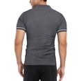 thumbnail image 3 of Gibobby Playera Polo Polo de manga corta con cierre para hombre estilo casual de punto(Gris oscuro,M), 3 of 4