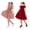 Red, variant on Elegant Midi Dresses for Girls Off The Shoulder High Waist A Line Flowy Dress Kids Casual Party Dress