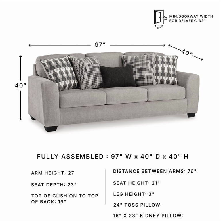 FLANNEL SOFA グレー Signature Design by Ashley Avenal Park Flannel Sofa - Walmart.com