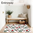 thumbnail image 3 of ODIKA 5x7 Machine Washable Non-Slip Area Rug, Twinkling Bell with Festooned Holly Berry Art Design High Traffic Rug, White, 645836, 3 of 7