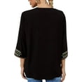 thumbnail image 3 of Women's Boho Embroidered Tops 3/4 Sleeve Mexican Peasant Shirts Bohemian Loose Tunic Blouses, 3 of 5