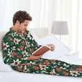 thumbnail image 6 of Balery Lilies Flowers Pattern Pajama Sets for Men Long Sleeve 2 Piece Sleepwear Loungewear Sets Soft PJ's with Pockets Long Sleeve Comfy Pj Sets-Medium, 6 of 7