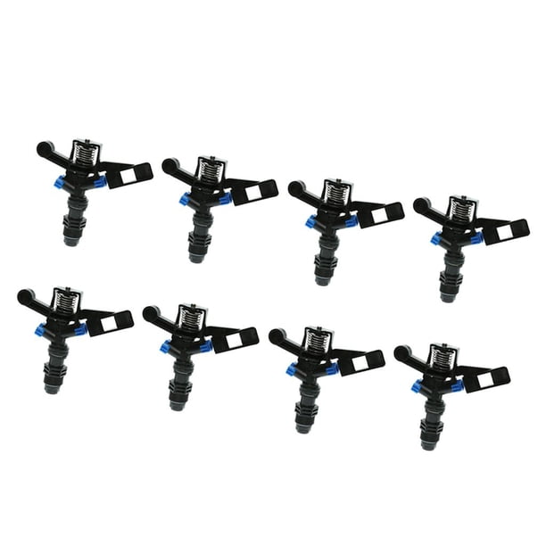 Rociador De De Plástico, Paquete De 8 Pulgadas, 1/2 degree, Ajustable De 20 degree - 360 degree, Negro