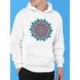 thumbnail image 2 of Round Floral Colored Design Hoodie Men -Image by Shutterstock, Male Large, 2 of 4