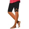 thumbnail image 5 of Solid Color High Waisted Yoga Pants, Breathable Five Quarter Design, Comfortable Stretch Material, Versatile Summer Exercise, For Fitness, Travel, Daily Wear, Lightweight Cotton Blend, Moisture, 5 of 5