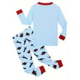 thumbnail image 2 of WIBACKER Toddlers and Kids' Snug-Fit 100% Cotton Pajama Sleepwear Sets Long Sleeve Dinosaur Pjs Size 3-8T, 2 of 7