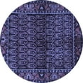 thumbnail image 1 of Ahgly Company Machine Washable Indoor Round Persian Blue Traditional Area Rugs, 3' Round, 1 of 4