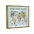 thumbnail image 3 of Stupell Animals Around The World Map Animals & Insects Painting Gold Floater Framed Art Print Wall Art, 3 of 6