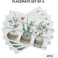 thumbnail image 2 of Eucalyptus Placemats Set of 4 Farmhouse Green Botanical Table Mats Washable Place mats for Home Party Indoor Kitchen Dining Table Decoration 12x18 Inch, 2 of 6