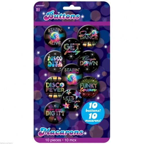 Disco Fever Buttons 10ct