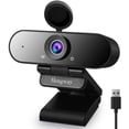 thumbnail image 1 of Webcam con micrófono estéreo y cubierta de privacidad, Full HD 1080P por terminal USB. 110 ° de ángulo amplio para conferencias, aprendizaje a distancia o reuniones, video chat, llamadas, juegos en eq, 1 of 3