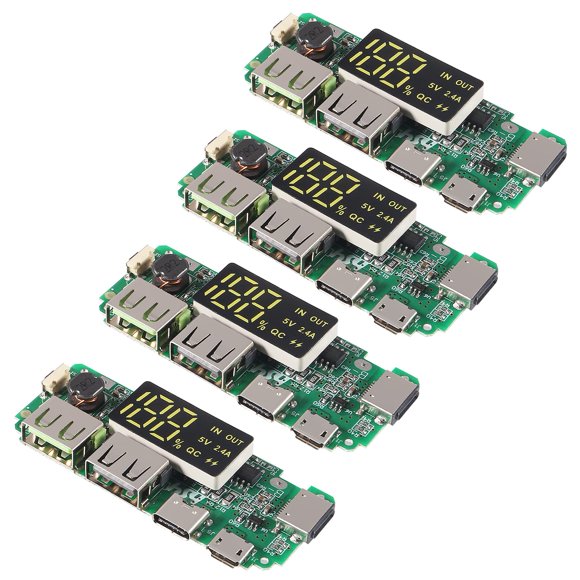 UMLIFE 4pcs 18650 Charging Board ?Dual USB 5V 2.4A Mobile Power Bank Module 186 50 Lithium Battery Charger Board with Overcharge Overdischarge Short Circuit Protection DIY USB Power Bank Board