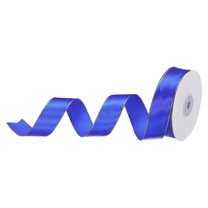 Wide Satin Ribbon with Gold Edges Border Grosgrain Fabric Ribbon for Gift Wrapping Wedding Bouquet Blue 1 Inch x 25 Yard