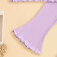 thumbnail image 4 of mgoYE Baby Girl Summer Outfits 12M-5T Short Sleeve Mama's Mini Trim Floral Tops + Flare Pant Set Infant Clothes(Purple,4-5 Years), 4 of 6