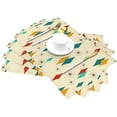 thumbnail image 3 of Mid Century Modern Placemats Set of 4 Retro Decor Table Mats for Kitchen Dining Table Holiday Party Heat Resistant Washable Farmhouse Yellow Place Mats, Linen 12x18 Inch, 3 of 6