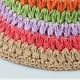 thumbnail image 3 of Sombrero de paja arcoíris de 56-58 cm de circunferencia, sombrero de pescador de paja a rayas con protección solar para salidas de verano para mujer, 3 of 6