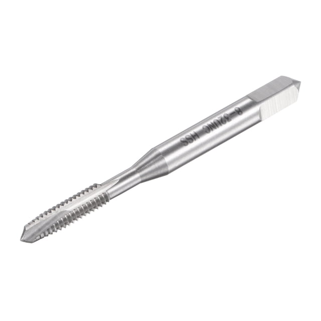 Unique Bargains 8-32 UNC High Speed Steel Machine 3 Flutes Spiral Point Thread Tap Uncoated
