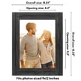 thumbnail image 4 of Americanflat 9x12 Picture Frame Polished Crystal Clear Glass Hampton Collection Distressed - Charcoal Black, 4 of 9