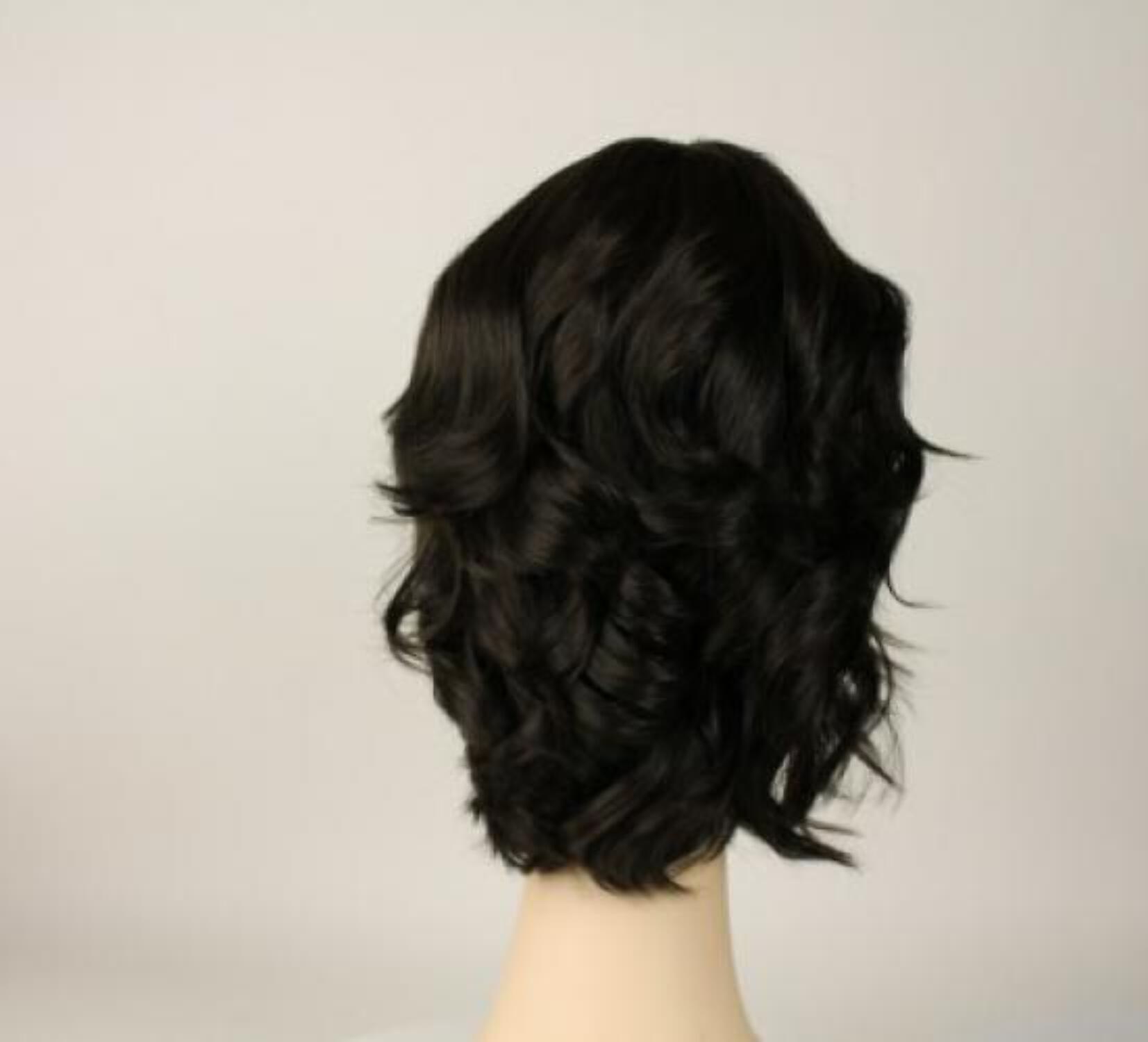 European Human Hair Freeda Wig Regina Dark Brown Multi-Directional Skin Top Size L