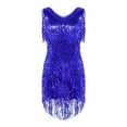 thumbnail image 5 of YONGHS Women's Sequins Latin Tango Cha Cha Dance Dress Tassels Costume, 5 of 7