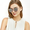 thumbnail image 3 of 2 Cateye Sunglasses for Adult Women Female with Case, Brown, 56mm, 3 of 6