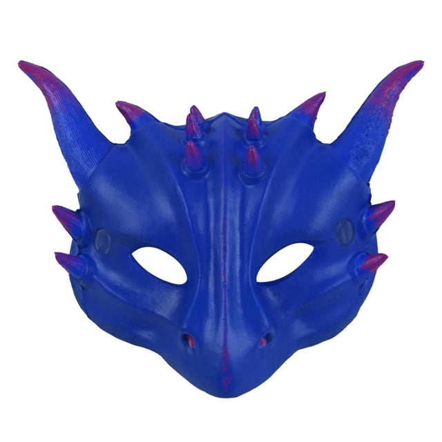 Máscara de dragón para niños Sunnimix Accesorios de Disfraces Máscara de Halloween de dibujos animados Azul Cubierta de cara de dragón