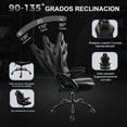 thumbnail image 3 of FOH Silla Gamer, Ergonomica Reclinable hasta 135°, con Apoyabrazos Ajustables Adelante y Atras, Cojin Cervical y Lumbar Ajustables, Tela Transpirable, Capacidad de Carga, 3 of 7