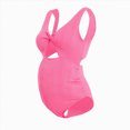 thumbnail image 4 of TOWED22 Maternity Swimsuit One Piece Maternity Bathing Suit Round Neck Adjustable Shoulder Strap Pregnancy Swimwear(Z03-Hot Pink,M), 4 of 9