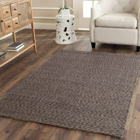 SAFAVIEH Natural Fiber Lars Braided Jute Area Rug, Grey, 6' x 9'