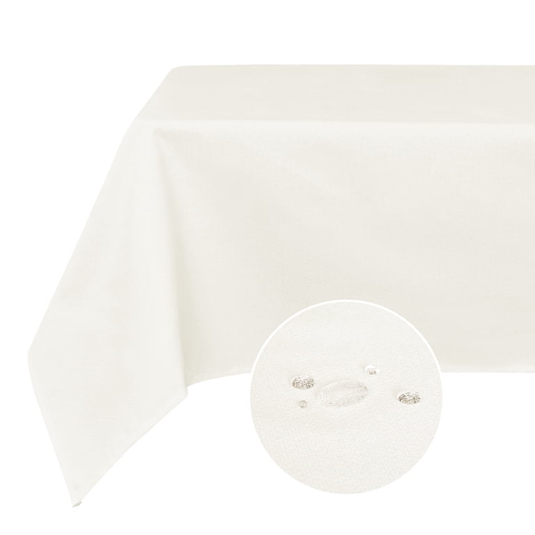 Deconovo Solid Textured Tablecloth, 54" x 72", White photo 3