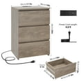 thumbnail image 4 of Homfa 3 Drawers Nightstand with Charging Station, Side Table with Storage for Living Room, Bedside Nightstand for Bedroom, Wash Gray, 4 of 9