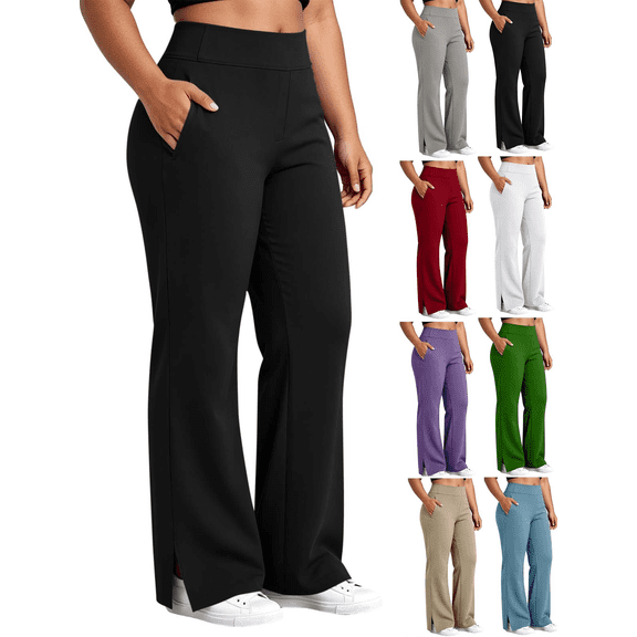 Yoga Pants for Women Wide Leg Casual Solid Color High Waist Leggings Lounge Comfy Oversize Gym Workout Pants