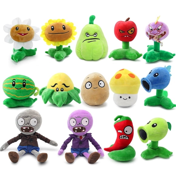 Set de 14 piezas de peluche PVZ de Maikerry, muñecos de figura blanda, ideales como regalo de cumpleaños para niños y niñas