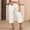 White, variant on LADIGASU Womens Casual Solid Color Loose Pants Capris With Pocket