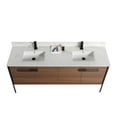 thumbnail image 5 of Fine Fixtures Oakville 72 in. W x 20 in. D x 33 in. H Bathroom Vanity in Walnut Ebony with White Ceramic Sink - Black hardware, 5 of 8