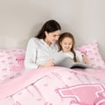 thumbnail image 4 of Erosebridal Kawaii Pink Ribbon Bowknot Girl Twin Bedding Sets 7-Piece,Teens Kids Love Heart Letter Monogrammed J Bedding Comforter Set,Pink Reversible, 4 of 6