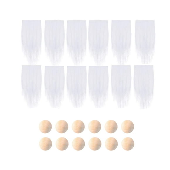 Fake Cloth Gnome Beard Costume Craft Wooden Balls for Party Christmas Decoration White