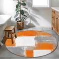 thumbnail image 3 of Orange Grey Abstract Art 3FT Round Area Rugs for Living Room 111 White Graffiti Retro Gradient Ultra-Thin Non-Slip Round Rugs Machine Washable Low Pile Circle Carpet for Bedroom Kitchen Nursery, 3 of 9