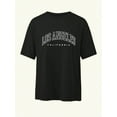 thumbnail image 3 of Los Angeles, California Inspired Women Loose Round Neck Casual Letter Graphic Print T-Shirt, 3 of 4