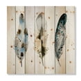 thumbnail image 3 of Designart 'Colourful Boho Art Feathers V' Bohemian & Eclectic Print on Natural Pine Wood, 3 of 5