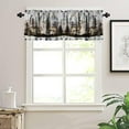 thumbnail image 3 of Misty Forest Valance Curtain, Rustic Farmhouse Pine Tree Landscape Country Woodland Deer Print Blackout Short Window Drape for Kitchen Living Room Bedroom, 54x18inch, 3 of 5